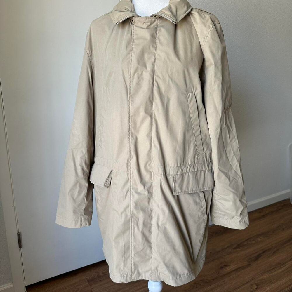 London Fog Tan Long Trench Coat Men’s Size L Regular